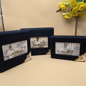 Rocky Patel Decade Empty Cigar Boxes Set of 3 Textured Black‎ Wood Tobacciana